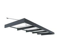 Palram - Canopia Marquesina para puerta Sophia XL (471 x 140 x 17 cm, Gris antracita, Color del techo: Blanco opal)