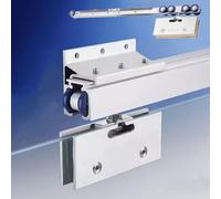 PALSINBY Kit para Puertas correderas, Frameless Glass Sliding Door Kit Soft Close Pocket Hardware