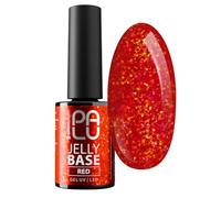 PALU - Base híbrida de color 2 en 1 para uñas - Nail Art - Semitransparente, consistencia media, fácil aplicación, duración de hasta 3 semanas, UV/LED - 11 g - Jelly Base Red