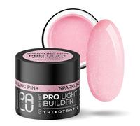 PALU - Gel constructor para uñas - Gel UV/LED - Nail Art - Tixotrópico, autoaligante, multifunción - Brillo intenso, duro, sin limar - Extensión y refuerzo - 45 gSparkling Pink