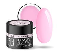 PALU - Gel de construcción para uñas - Autonivelante, sin ácido, tixotrópico, sin limas - Combina las propiedades de la base - 12 g, Pro Light Builder Gel Soft Pink