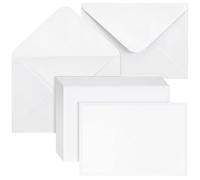 PALUDO 100 Piezas Sobres de Papel Kraft Vintage Blanco 13,5 x 18,5 cm - 130 g/m² Sobre Sin Ventana con Solapa Puntiaguda Cierre en Punta para Tarjetas de Felicitación Cumpleaños Boda Invitaciones