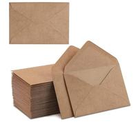 PALUDO 100 Piezas Sobres de Papel Kraft Vintage Marrón 13,5 x 18,5 cm - 130 g/m² Sobre Sin Ventana con Solapa Puntiaguda Cierre en Punta para Tarjetas de Felicitación Cumpleaños Boda Invitaciones