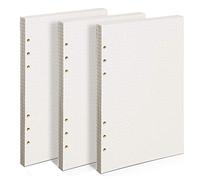PALUDO 135 Hojas Papel de Recambio A5 con 6 Anillas, Hojas de Recambio Papel de Cuadriculadas para Cuadernos Diarios Inserción de Planificador Calendario Filofax Bullet