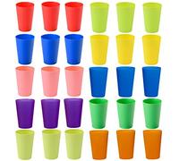 PALUDO 30 Piezas Vasos de Plástico Reutilizables - 260 ml Copas de Colores - Vasos Plastico Duro Apilables - para Niños Fiestas Picnics Viajes Camping Cocina Familiares (10 Colores)