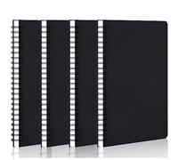 PALUDO 4 Piezas Bloc de Notas Espiral A5 Rayas, Cuaderno de Bocetos Espiral Cuadernos de Papel Kraft 120 Páginas/60 Hojas