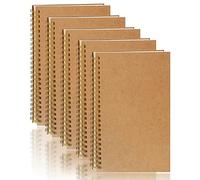 PALUDO 5 Piezas Bloc de Notas Espiral A5 Blanco, Cuaderno de Bocetos Espiral Cuadernos de Papel Kraft 100 Páginas/50 Hojas, Libreta Notas A5 para Viajar Dibujo Diario Escribir Listas de Tareas