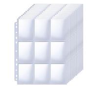 PALUDO 900 Bolsillos Juego de Fundas Cartas, 50 Páginas 18 Bolsillos de Cartas Almacenamiento, Tarjetas Cartas Coleccionables, Collection Trading Card Sleeves para Carpetas Anillas A4, Transparente