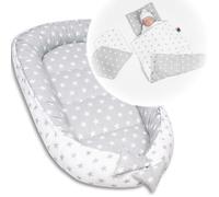 PaLulli Juego de 4 piezas de nido para bebé, 95 x 55 cm, con colchón y manta, 100 % algodón, hipoalergénico, protector para cuna para recién nacidos de 0 a 8 meses