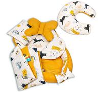 Palulli - Juego de 6 piezas para bebé con cojín de lactancia, colchón de bebé, manta plana, cojín cervical, suave para bebés