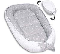 PaLulli Nido de bebé Nido de bebé 50x90 cm Capullo de bebé, 2 Caras, 100% algodón, Nido para Cuna, Nido de Abrazo, Almohada, Cuna de Viaje para bebés y bebés (Estrella F)