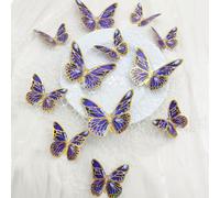 Palumma 12 adhesivos de pared de mariposa 3D, decoraciones de mariposa morada, 2 tamaños, decoraciones de fiesta temática de mariposa para cumpleaños, boda, guardería, dormitorio, morado