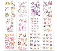 Palumma 12PCS Temporary Tattoo Stickers Set Fun Themed Body Art for Parties Costumes Creative Play Safe Waterproof Fake Tattoos for Dress Up Decoration butterfly (butterfly)