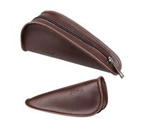 PALUMMA Bolsa de Tabaco para Pipa de Tabaco, portátil, de Piel de Vacuno, con Cremallera, para Bolsa de Tabaco, Papel de Cigarrillos, filtros y mecheros (Negro marrón)