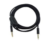 Palumma Cable de audio para auriculares, cable de audio macho a macho de 3,5 mm con control de volumen compatible con auriculares Logitech G433/G233/G Pro/G Pro X/Kingston Alpha(Negro)