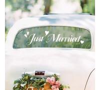 PALUMMA Calcomanías de Boda para Coche Mr y Mrs, Vinilo Impermeable para Ventanilla, Decoraciones de Boda y Aniversario, Pegatinas Extraíbles Autoadhesivas para Luna de Miel