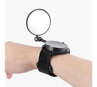 PALUMMA Correa de muñeca para bicicleta, espejo retrovisor, rotación de 360 grados, correa de muñeca, espejo retrovisor plegable para bicicleta de seguridad