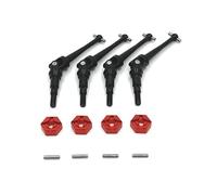 Palumma Ejes de transmisión de aluminio + adaptador para MJX Hyper Go 1/14 14209 14210 RC, ejes de transmisión para MJX Hyper Go 1/16 16207 16208 16209 16210 H16 RC (rojo)