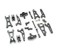 PALUMMA Kit de accesorios de actualización de brazo oscilante delantero/trasero de aluminio para Mjx 1/16 16207 16208 16209 16210 RC, gris, Kit de piezas de actualización de metal RC