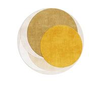 PALVIT Alfombra de noche de 140 x 140 cm con parte inferior antideslizante para mesa de sofá, sala de estar, cocina, baño, alfombra redonda lavable para decoración del hogar