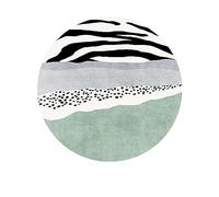 PALVIT Alfombra de noche de 300 x 300 cm de pelo bajo con parte inferior antideslizante para mesa de sofá, sala de estar, cocina, baño, alfombra redonda lavable para decoración del hogar