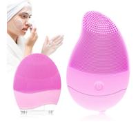 Palwin 2 piezas de silicona cepillo eléctrico de limpieza facial, antienvejecimiento limpieza de poros impermeable vibrante ultrasónico suave exfoliante masajeador para piel sensible limpieza profunda