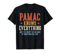PAMAC Sabe Todo El Día del Padre Retro Vintage Camiseta