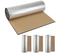 Pamatio 4 rollos de aislamiento acústico para coche, 10 mm de grosor, reflector de lámina aislante de radiador, autoadhesivo, aislamiento del calor, rollo de amortiguación de sonido para techos,
