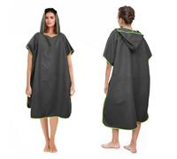 Pameil - Poncho de baño universal, toalla de playa de microfibra, larga con capucha, para hombre y mujer, secado rápido, gris oscuro