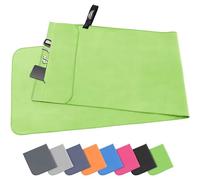 Pameil Toalla de Microfibra | 120x50cm Toalla Deporte Ligera, Absorbente y de Secado Rápido | Toalla Gimnasio con Bolsillo De Cremallera para Playa, Camping, Yoga y Sauna