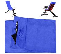 Pameil Toalla Gimnasio | Toallas Gimnasio Microfibra de Sport 120x50cm | Toalla Gym Absorbente y Suave con Bolsillo con Cremallera para Hombre y Mujer Entrenamiento (Azul)