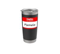 Pamela, Hola, me llamo Etiqueta, insignia Vaso térmico de acero inoxidable de doble pared