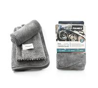 PAMEX Kit Limpieza Coche 3 Piezas - 1 Toalla Microfibra Coche, 1 Toallas Secado Coche & 1 Guantes de Lavado Coche, Paño Microfibra 580 gsm, Limpieza sin Arañazos y Toalla Secado sin Pelusa.