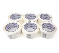 PAMEX - Pack de 6 cintas adhesivas, cintas de embalar, precinto (120 metros, Blanco)