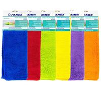 PAMEX - Paño Microfibra 2050 30x40cm Doble Cara Absorbente y Cristales Sin Huella (12 Unidades de Colores)