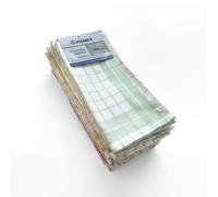 PAMEX - Paño Microfibra Vajilla Carolina 50x50cm Cuadros, Suaves, Alta absorción, Sin Pelusas, Secado Rápido - 12 Unidades