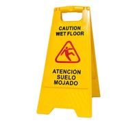 PAMEX Señal de Suelo Mojado. Cartel Plegable Señalización Advertencia Mojado Color Amarillo. Advertencia Superficie Resbaladiza. En Español e Inglés