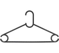 PAMEX Set de 24 Perchas de Plástico Perchas Multifunción con Ganchos Laterales, Ahorro de Espacio, para Pantalones, Camisas, Ropa Ligera, Negro