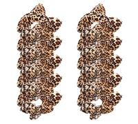 PAMINGONO 10 Unidades Gomas Cabello Estampado de Leopardo y Orejas, Sujetador Elástico para Coleta, Accesorios Cabello para Mujer y Niña, Colección de Coleteros Grandes sin Daños, Ideales