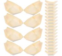 PAMINGONO 100 Piezas Barcos de Madera Desechables para Sushi, Tazones para Aperitivos 8.5x6 Cm, Plato Biodegradable para Snacks y Postres, Uso Catering, Picnic y Fiesta
