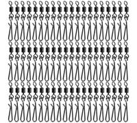 PAMINGONO 100 Piezas Eslabón Giratorio de Pesca de Aleación Eslabones Giratorios de Barril Clip Negro para Línea de Pesca y Señuelo Superficie Pulida Evita Torsión Dulce