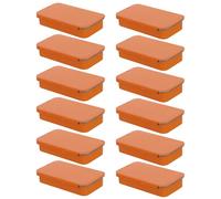 PAMINGONO 12 Cajas de Hojalata Pequeñas con Tapa Deslizante, Caja Metálica Naranja 60x34x11 Mm para Bálsamo Labial, Jabón y Almacenamiento Portátil para Cuidado de Labios y Viaje