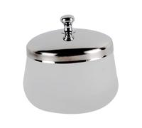 PAMINGONO 1pieza Copa Redonda De Limpieza De Esmalte De Uñas Tapa De Inoxidable y Diseño De Vidrio Esmerilado Accesorio Práctico Para Manicura