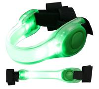 PAMINGONO 2 Piezas Brazaletes LED Luminosos Verdes Bandas Reflectantes Fluorescentes para Jogging y Actividades al Aire Pulseras Ligeras y Duraderas para Seguridad Nocturna Unidades