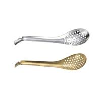 PAMINGONO 2 piezas Cucharas Coladoras de Acero Inoxidable de Diseño Ergonómico para Colar Alimentos como Fideos y Albóndigas Resistentes Altas Temperaturas y Fáciles de Limpiar