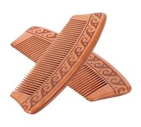 PAMINGONO 2 Piezas Peineta de madera maciza natural recortadora peine ancho para rizos s para el cabello madera de para peinar el cabello s masajeadores