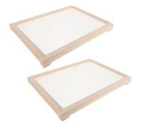 PAMINGONO 2 Piezas Tendedero Apilable para Hierbas y Flores de Cocina con Red de Secado de Malla de Madera, Doble Capa, 40,5 X 30 X 3 Cm, Adecuado para Secar Plantas, Té y Especias en