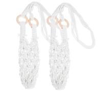 PAMINGONO 2 Piezas Wine Bottle Holder Cotton Rope Macrame Wall Hanging Storage Hammock For Kitchen Decor Tear-Resistant Net Bag