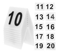 PAMINGONO 20 piezas Marcadores de Números de Mesa Acrílicos Dobles Caras Señaladores Forma de Tienda para Restaurante y Eventos Resistentes y Legibles