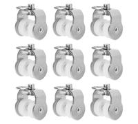 PAMINGONO 20 Poleas para Rieles de Cortina de Metal y Plástico, Ruedas Deslizantes Suaves para Fijar Cortinas en Riel Recto o Curvo, Pack de 20 Piezas Plata
